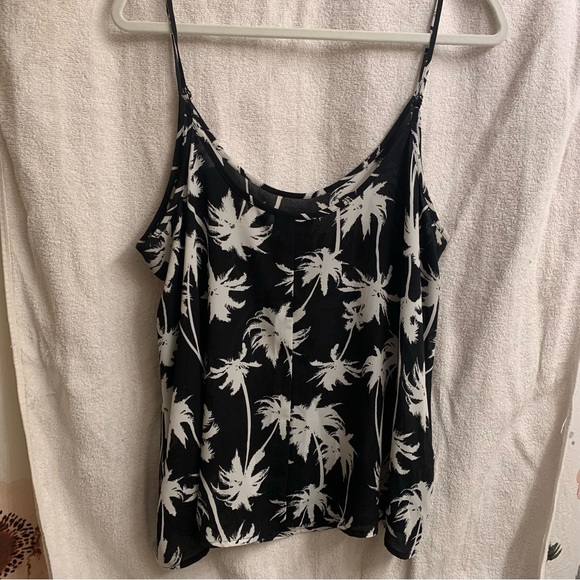 APT 9 Flowy black & white palm tree print adjustable scoop neck tank | XL - Picture 4 of 4